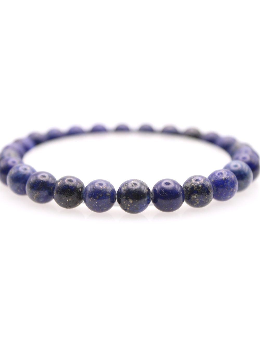 Lapis Lazuli Beaded Stretch Bracelet - Deep Blue